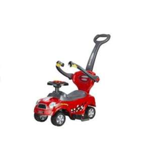 Coupe Car Manual Ride On with Parent Handle - Red
