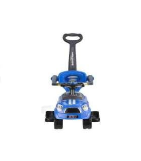 Coupe Car Manual Ride On with Parent Handle - Blue