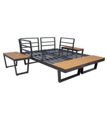 Aiamööblikomplekt MALTA mooduldiivan, 2 lauda