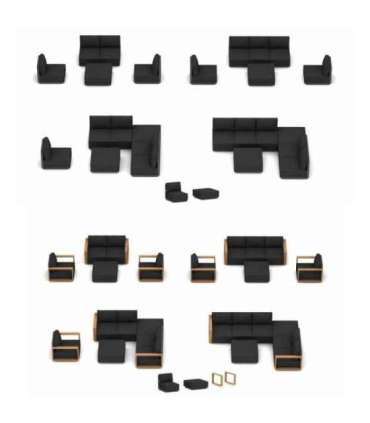 Diivanilaud FULLER 83x83xH42cm