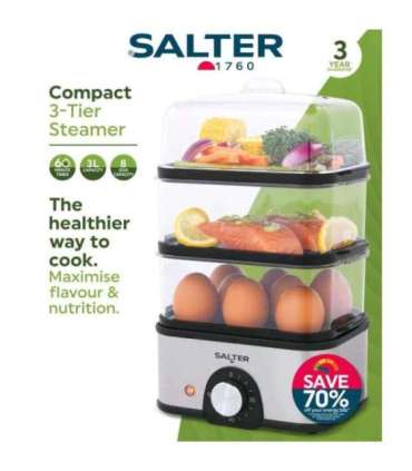 Salter EK5885VDE Compact 3-Tier Steamer