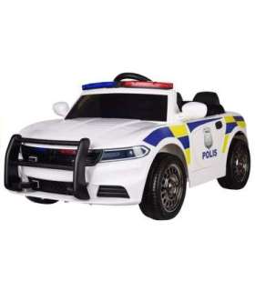 Police Electric Ride-On Car - White