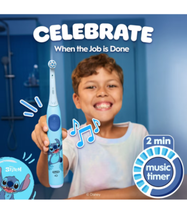 Oral-B Electric Toothbrush with Travel Case, 6Y+ iO Kids Disney Stitch Rechargeable For kids Number of brush