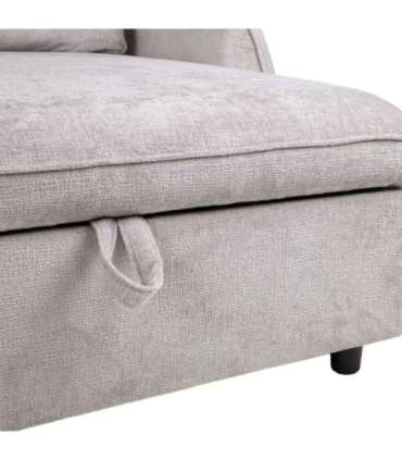 Nurgadiivanvoodi CLOUD 226x95/160x88cm, helehall