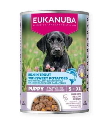 EUK DOG CAN LC PUP AB TRUT&SWPT 400G