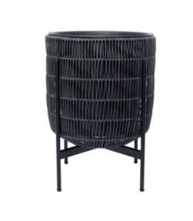 Lillepott WICKER alusega 30x30xH38cm, must