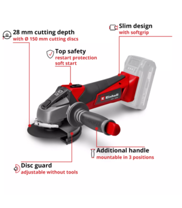 EINHELLAKC Cordless Angle Grinder TE-AG 18/115 Li-Solo 115 mm