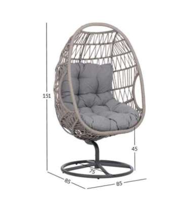 Puhketool CASSIA pöörlev 85x85xH151cm, hall