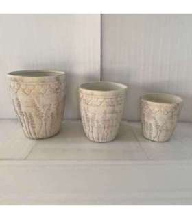 Lillepott SUNNY LAVENDEL D37xH42cm, kreem