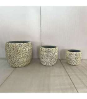 Lillepott SUNNY DAISY D35.5xH33cm, valge/hall