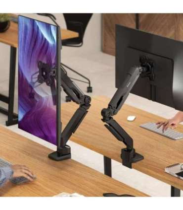 ONKRON G90-B Swivel and tilt desk mount for 13‘-34’ monitors, max. 10 kg, with rotation, black