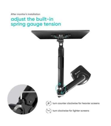 ONKRON G90-B Swivel and tilt desk mount for 13‘-34’ monitors, max. 10 kg, with rotation, black