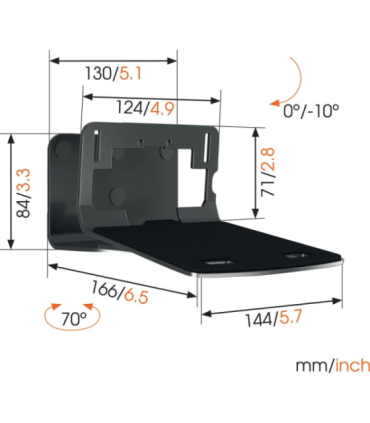 Vogels SOUND 3205 Universal L Speaker Wall Mount, Black Vogels