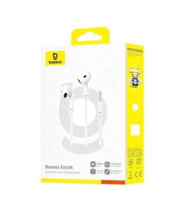 Baseus Earphone Encok HZ19 Wired with Microphone White EU (A00182301213-00)
