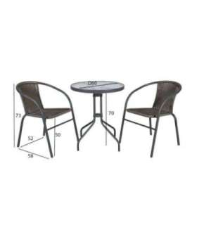 Rõdukomplekt BISTRO laud ja 2 tooli