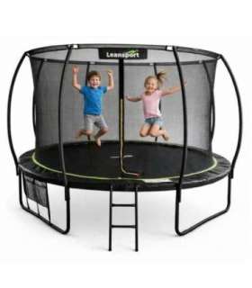 LEAN Garden Trampoline with Inner Net Black and Green 366CM 12FT