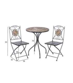 Rõdukomplekt MOSAIC laud ja 2 tooli