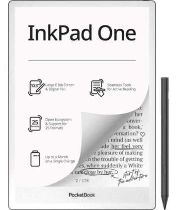 PocketBook InkPad One 1030 10.3" E-ink Mobius 32GB Wi-Fi E-reader – Matte Black
