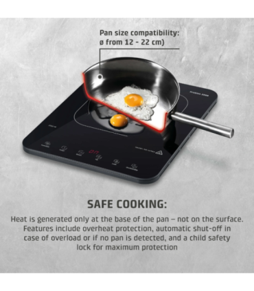 Caso ProSlim 2000 2236 Mobile single induction hob, Glass, Sensor-touch, Black