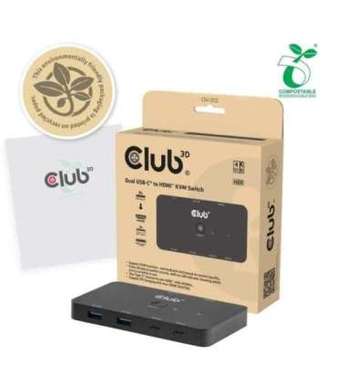 VIDEO SWITCH KVM USB-C TO HDMI/DUAL CSV-2512 CLUB3D