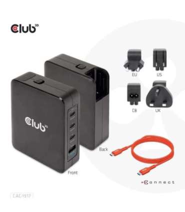 MOBILE TRAVEL CHARGER USB-C/140W GAN CAC-1917 CLUB3D