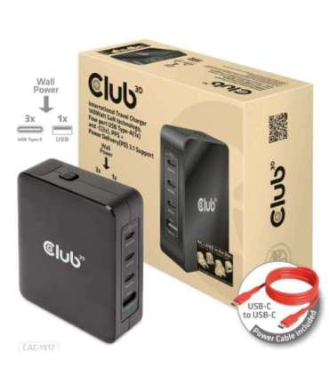 MOBILE TRAVEL CHARGER USB-C/140W GAN CAC-1917 CLUB3D