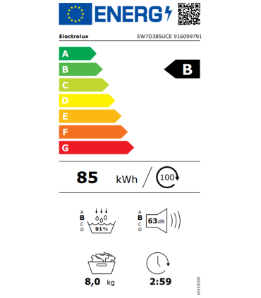 Dryer ELECTROLUX EW7D385UCE
