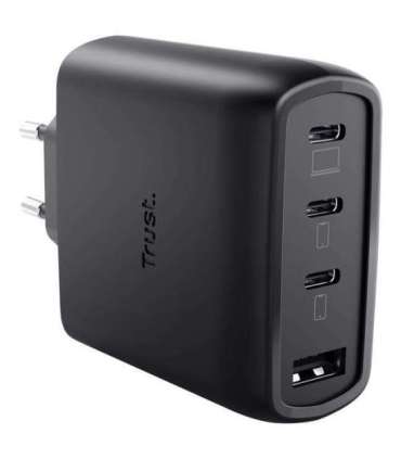 MOBILE CHARGER WALL MAXO 65W/4-PORT GAN BLACK 26067 TRUST