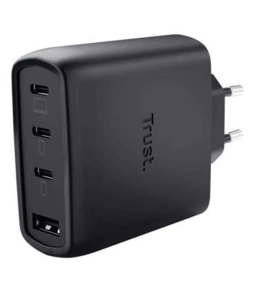 MOBILE CHARGER WALL MAXO 65W/4-PORT GAN BLACK 26067 TRUST