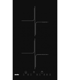 Simfer H3.020.DEISP Hob, Induction, Width 18 cm, 2 cooking zones, Touch control, Black Simfer