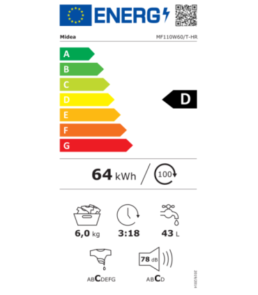 Midea MF110W60/T-HR Washing Machine Midea