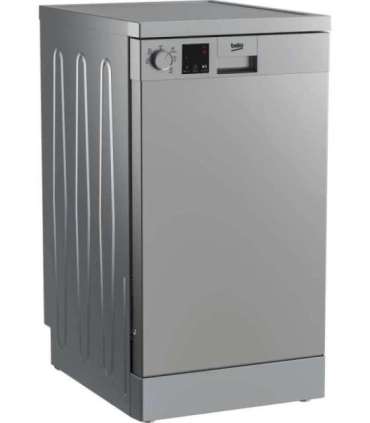 BEKO Free standing Dishwasher DVS05024S, Energy class E (old A++), 45 cm, 5 programs, Silver