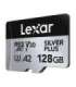 Set of 2 Lexar High-Performance Silver Plus microSDXC 2x128GB memory cards + adapter