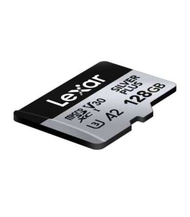 Set of 2 Lexar High-Performance Silver Plus microSDXC 2x128GB memory cards + adapter
