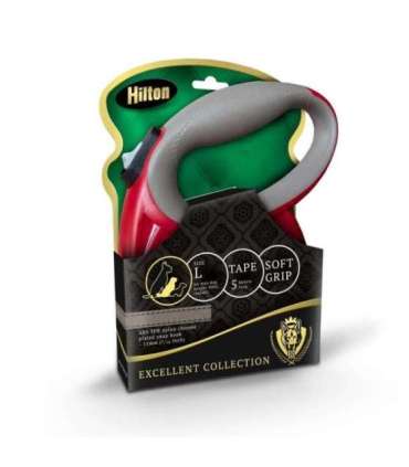 HILTON Smart dog L (30kg) - retractable leash - burgundy-grey - 5 m