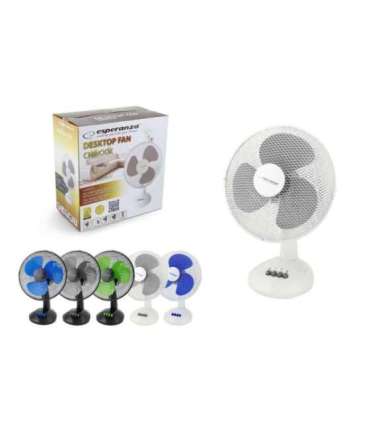 Esperanza EHF003WE, 12'' desk fan, White and Gray