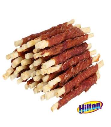 HILTON Duck wrap white rawhide stick - dog chew - 500g