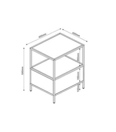 Abilaud/öökapp HEDVIG 40x40xH59cm, saar/must
