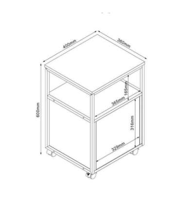 Abilaud / öökapp LESTER 40x36xH60cm