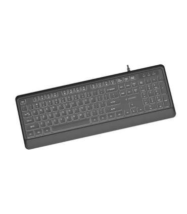GEMBIRD SLIM WIRED BACKLIGHT KEYBOARD BLACK, US LA