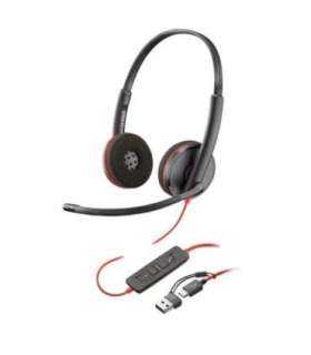 HP Poly Blackwire 3220 Stereo USB-C Headset +USB-C/A Adapter