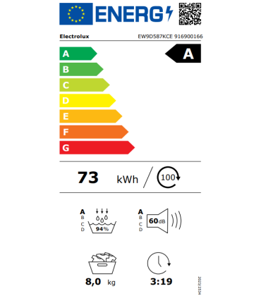 Dryer ELECTROLUX EW9D587KCE