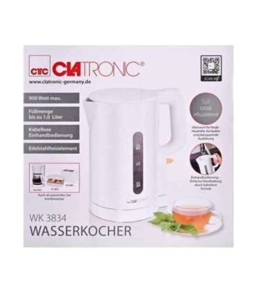 Czajnik elektryczny 1L WK 3834 CLATRONIC biały