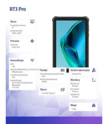 Tablet RT3 Pro 4G 8 4/128GB Green