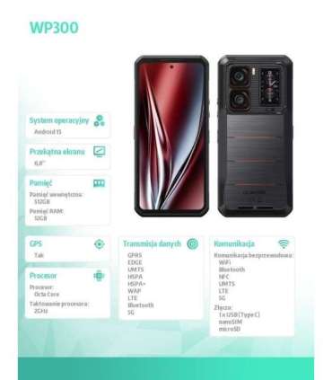 Smartphone WP300 5G 12/512GB IP69K black