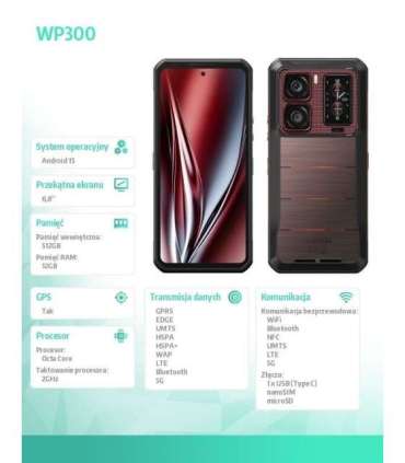 Smartphone WP300 5G 12/512GB IP69K red