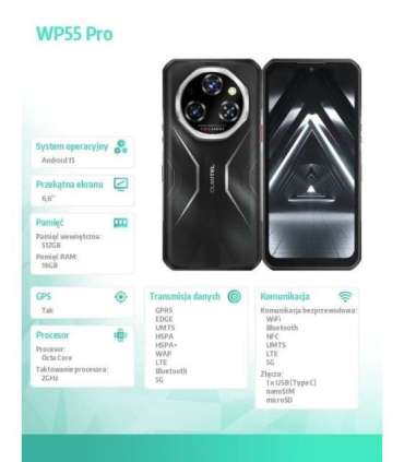 Smartphone WP55 Pro 5G 16/512GB IP69K black