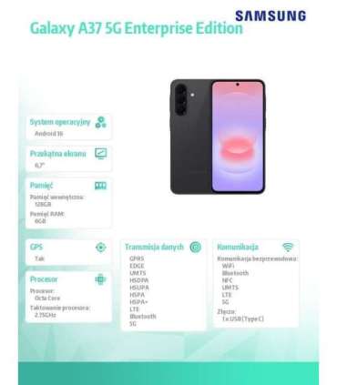 Smartphone Galaxy A37 5G 6/128GB Enterprise Edition black