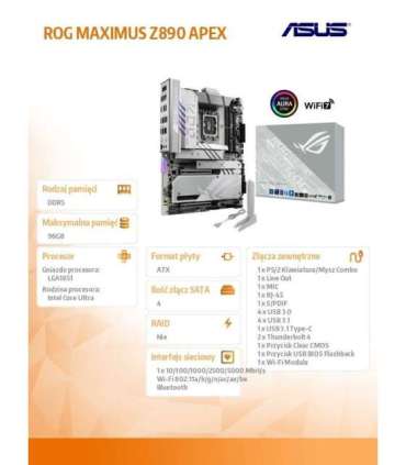 Motherboard ROG MAXIMUS Z890 APEX s1851 4DDR5 TB4 ATX/90MB1IP0-M0EAY0