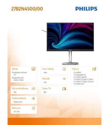 Monitor 27B2N4500 27 inches IPS 120Hz HDMIx2 DP Pivot Speakers